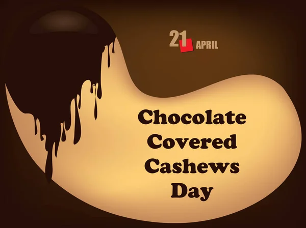 Banner Event April Day Chocolate Covered Cashews Day — Archivo Imágenes Vectoriales