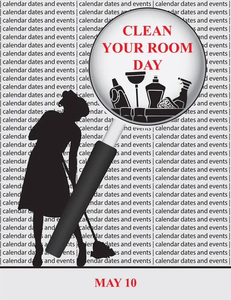 5月中日历日期和事件的创造性说明 清洁你的房间日 — 图库矢量图片