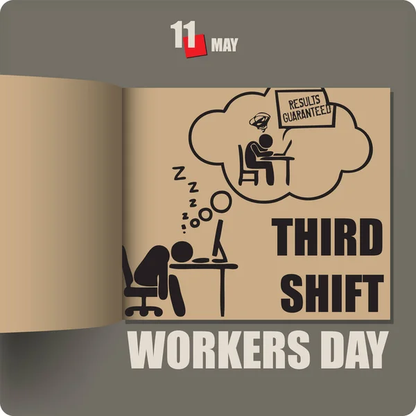 Album Spread Date May Third Shift Workers Day — Vector de stock