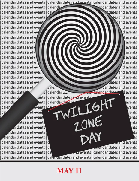 Creative Illustration Calendar Dates Events May National Twilight Zone Day — Stock vektor