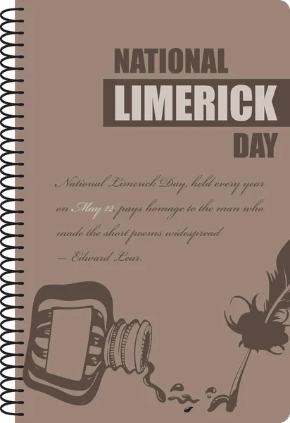 Cheap Standard Format Exercise Book Holiday National Limerick Day — 스톡 벡터