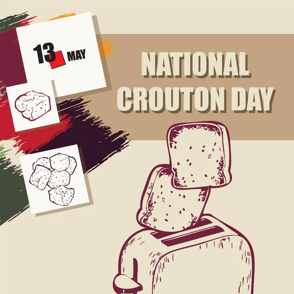 Kalendern Händelsen Firas Maj National Crouton Day — Stock vektor