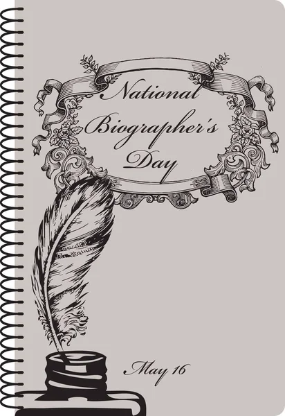 Événement Calendrier Est Célébré Mai Journée Nationale Des Biographes — Image vectorielle