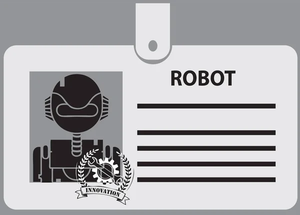 Carte Identité Pour Robot Sur Clip Illustration Vectorielle — Image vectorielle