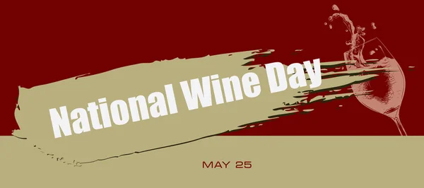 Tarjeta Para Evento Del Día Mayo Día Nacional Del Vino — Vector de stock