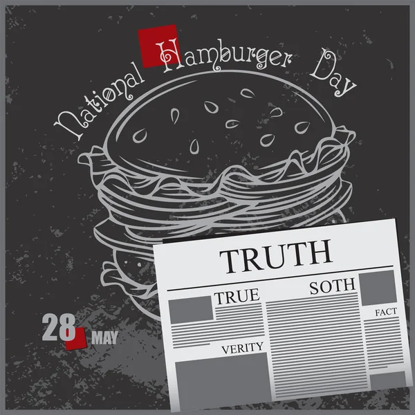 Bayram Için Gazete Sayfası Ulusal Hamburger Günü — Stok Vektör