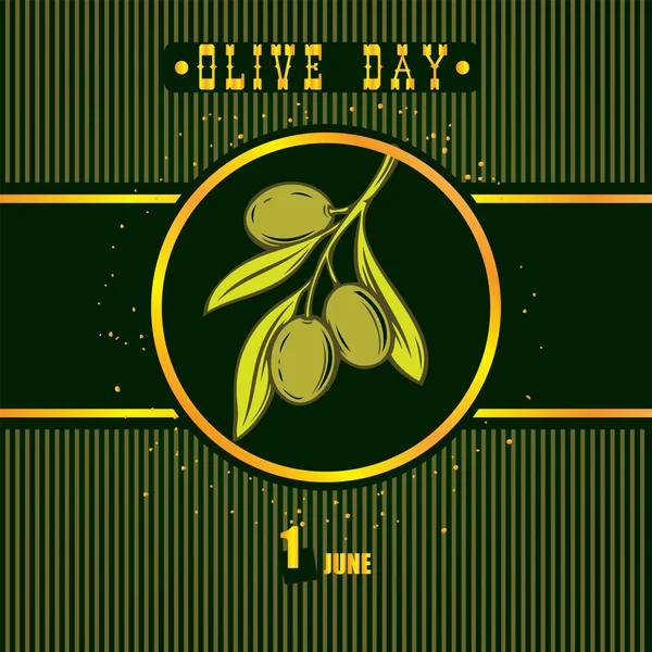 Evento Del Calendario Celebra Junio Olive Day — Archivo Imágenes Vectoriales