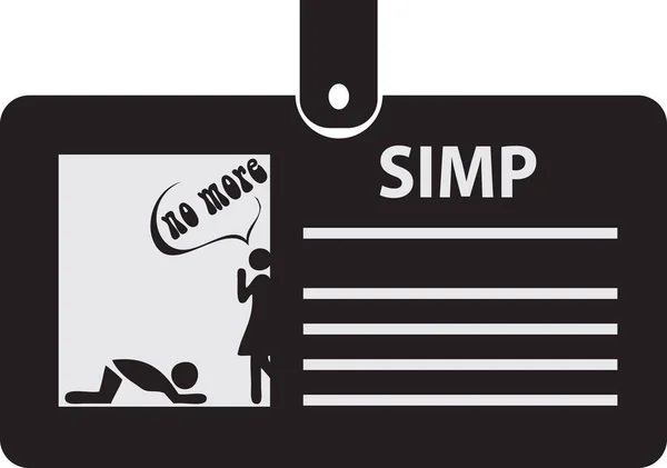 クリップ上のSimpの識別カード ベクターイラスト — ストックベクタ