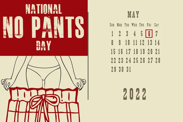 Calendar Page Calendar Grid Dates Holiday Event National Pants Day — Διανυσματικό Αρχείο