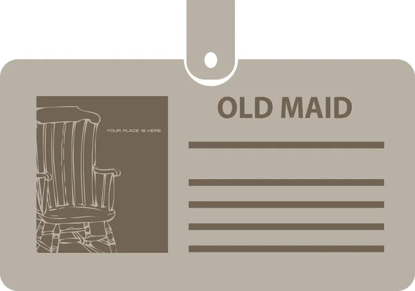 Identification Card Old Maid Clip Vector Illustration — Stock Vector