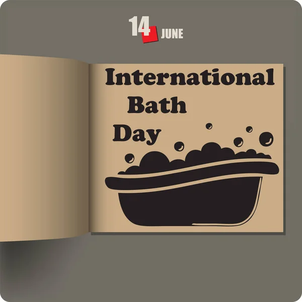Álbum Difundido Con Una Fecha Junio Día Internacional Del Baño — Vector de stock