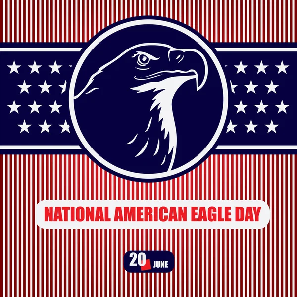 Naptár Esemény Ünneplik Júniusban National American Eagle Day — Stock Vector