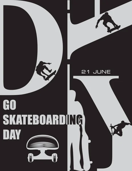 Αφίσα Για Την Εκδήλωση Του Ιουνίου Skateboarding Day — Διανυσματικό Αρχείο