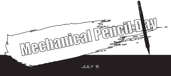 Card Event July Day Mechanical Pencil Day — Archivo Imágenes Vectoriales