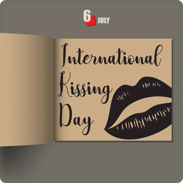 Album Spread Date July International Kissing Day — Stockvektor