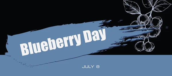 Card Event July Day Blueberry Day — Vetor de Stock