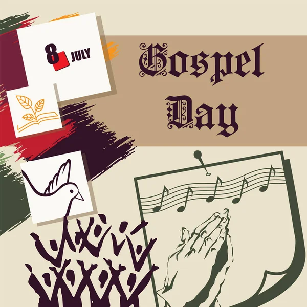 Calendar Event Celebrated July Gospel Day — ストックベクタ