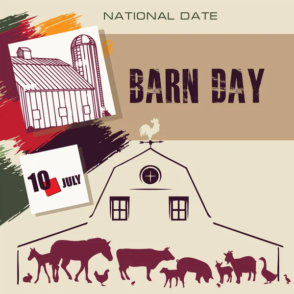 Calendar Event Celebrated July Barn Day — 스톡 벡터