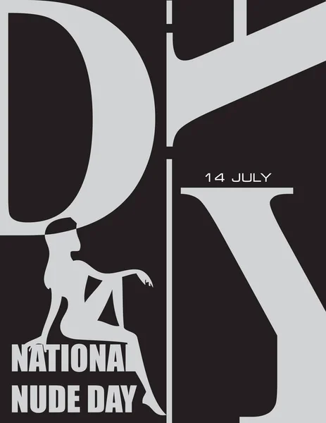 Poster July Event National Nude Day — Archivo Imágenes Vectoriales