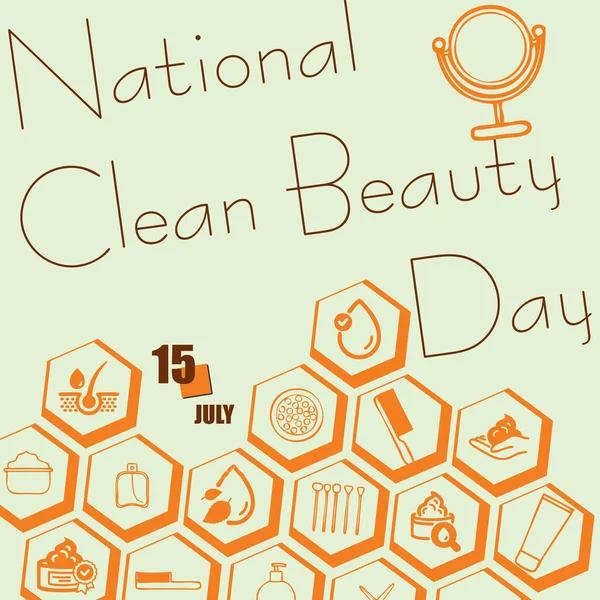 Calendar Event Celebrated July National Clean Beauty Day — 스톡 벡터
