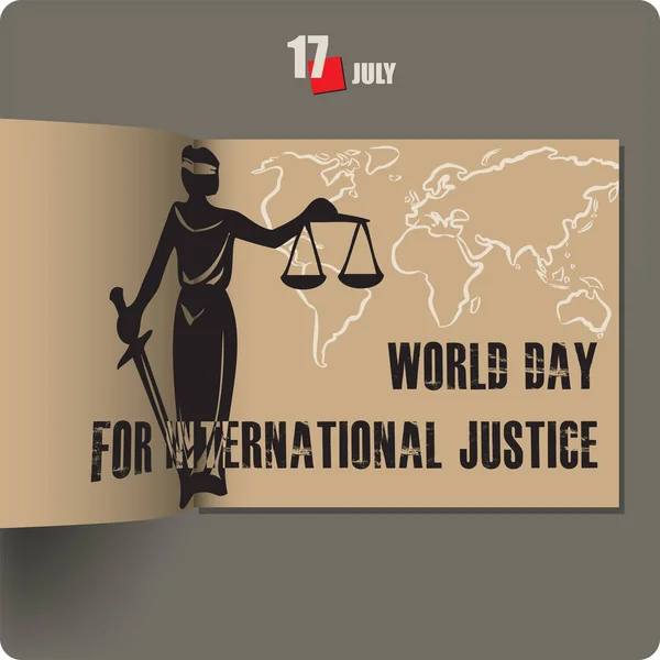 Album Spread Date July Day International Justice — Image vectorielle