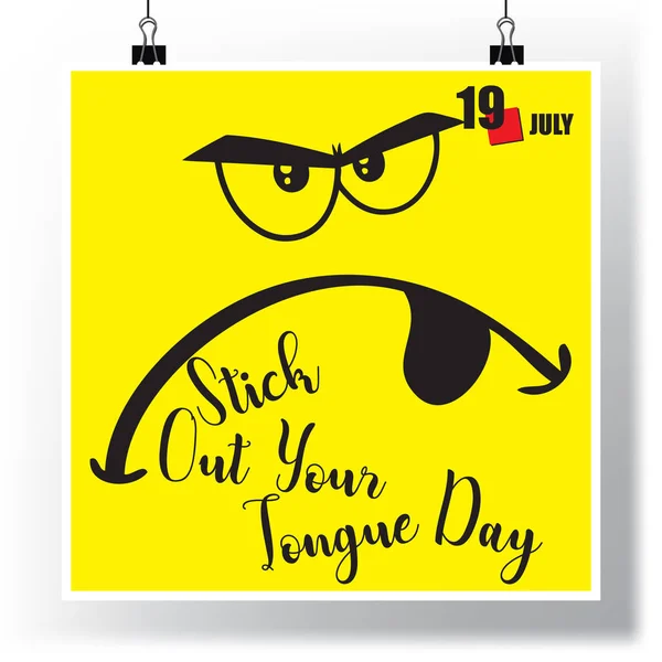 Calendar Event Celebrated July Stick Out Your Tongue Day — 图库矢量图片