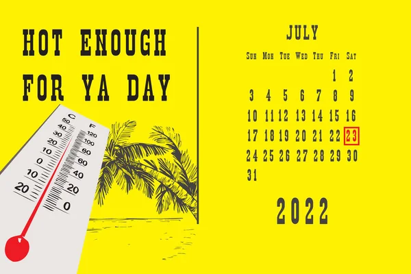 Calendar Page Calendar Grid Dates Holiday Event Hot Enough Day — Διανυσματικό Αρχείο