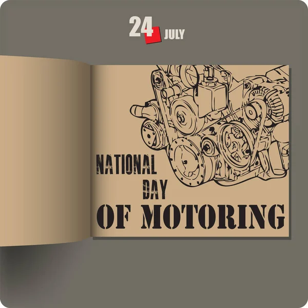Album Spread Date July National Day Motoring — Image vectorielle