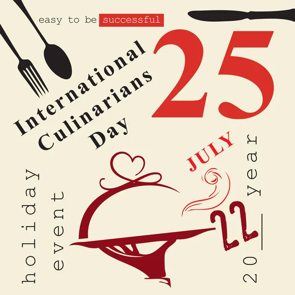 Calendar Event Celebrated July Culinarians Day — 图库矢量图片