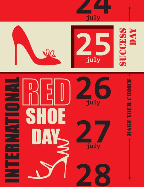 Make Your Choice Choose Red Shoe Day July Vector Poster — Image vectorielle