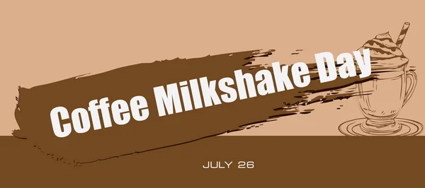 Card Event July Day Coffee Milkshake Day — Archivo Imágenes Vectoriales