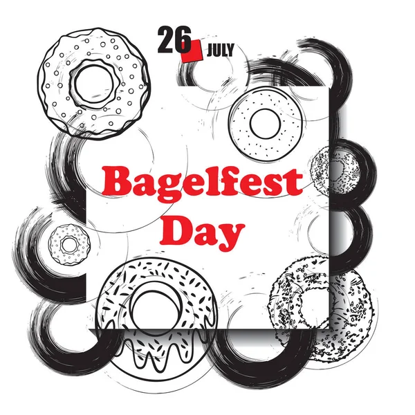 Het Kalender Evenement Wordt Gevierd Juli Bagelfest Dag — Stockvector