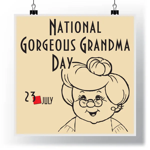 Calendar Event Celebrated July Gorgeous Grandma Day — Διανυσματικό Αρχείο