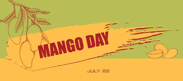 Card Event July Day Mango Day — 图库矢量图片
