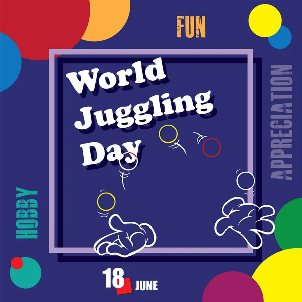 Calendar Event Celebrated June World Juggling Day — Stockvektor