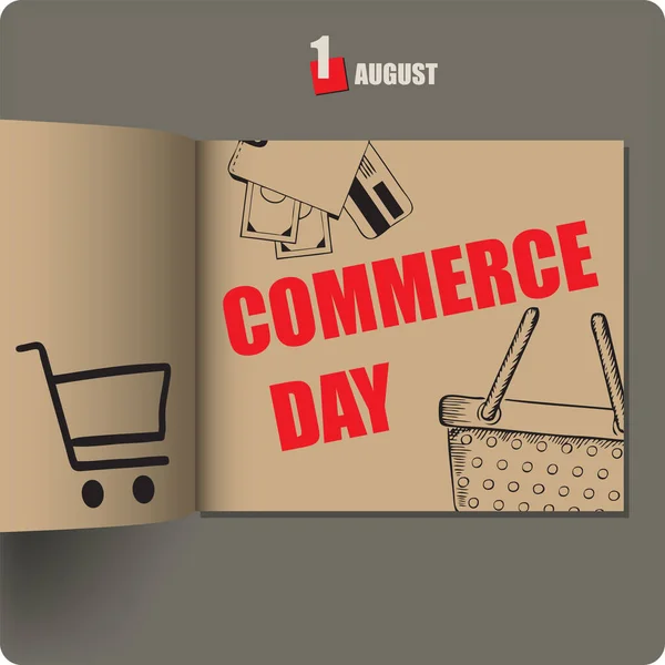 Album Spread Date August Commerce Day — Stockvektor