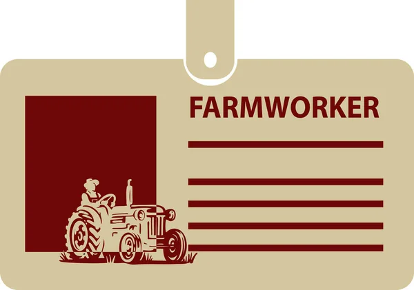 Identification Card Farmworker Clip Vector Illustration — Stockvector