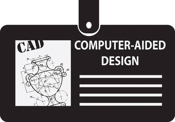 Identification Card Computer Aided Design Clip Vector Illustration — Stock vektor