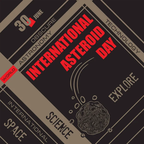 Calendar Event Celebrated June International Asteroid Day — Stock Vector