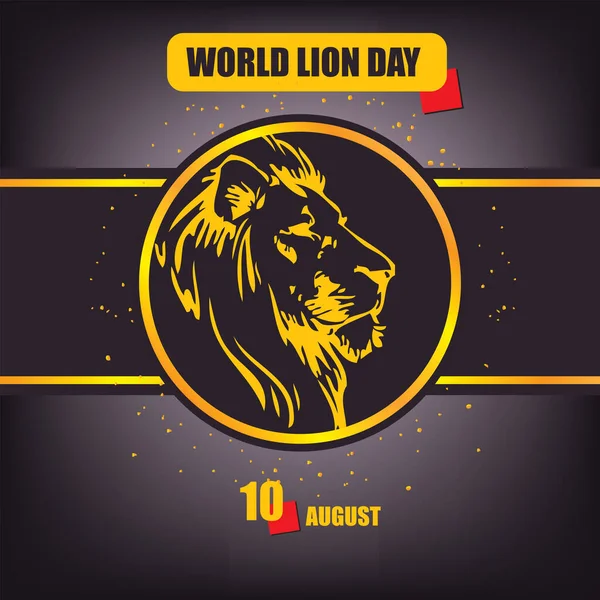 Calendar Event Celebrated August World Lion Day —  Vetores de Stock