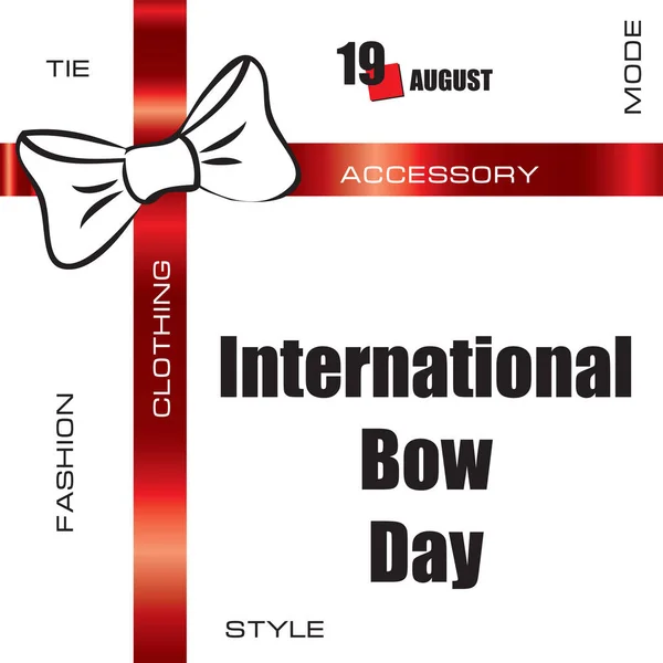 Kalender Evenement Wordt Gevierd Augustus International Bow Day — Stockvector