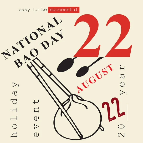 Calendar Event Celebrated August National Bao Day — Stockvector