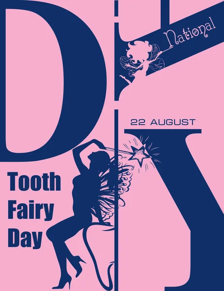 Poster August Event National Tooth Fairy Day — 图库矢量图片