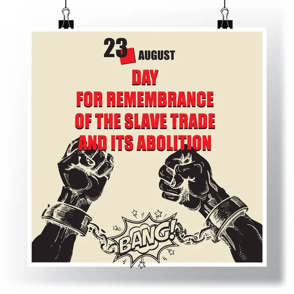 Calendar Event Celebrated August Day Remembrance Slave Trade — Stockový vektor