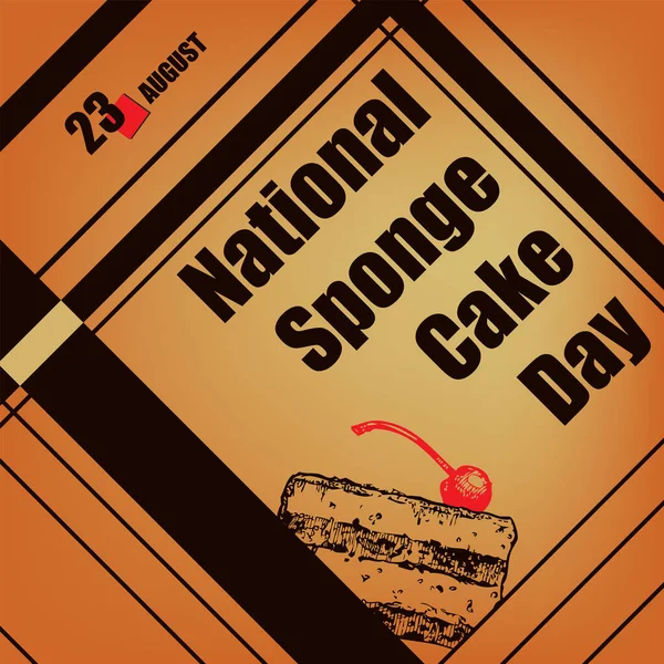 Calendar Event Celebrated August National Sponge Cake Day — Stockvektor