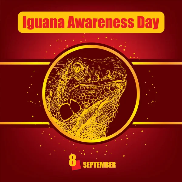 Calendar Event Celebrated September Iguana Awareness Day — Stock vektor