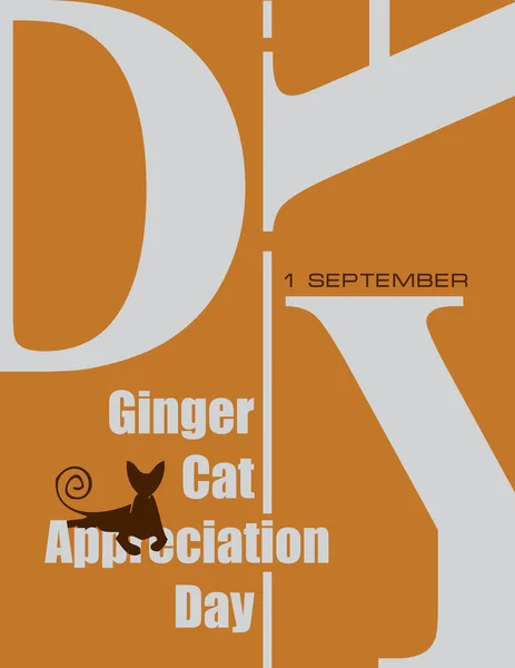 Poster September Event Ginger Cat Appreciation Day — Διανυσματικό Αρχείο
