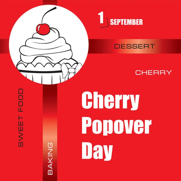 Calendar Event Celebrated September Cherry Popover Day — Archivo Imágenes Vectoriales