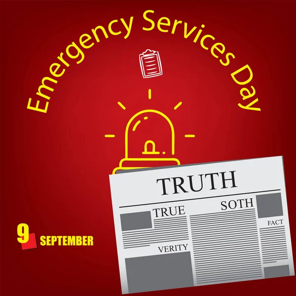 Página Jornal Para Evento Dia Dos Serviços Emergência —  Vetores de Stock