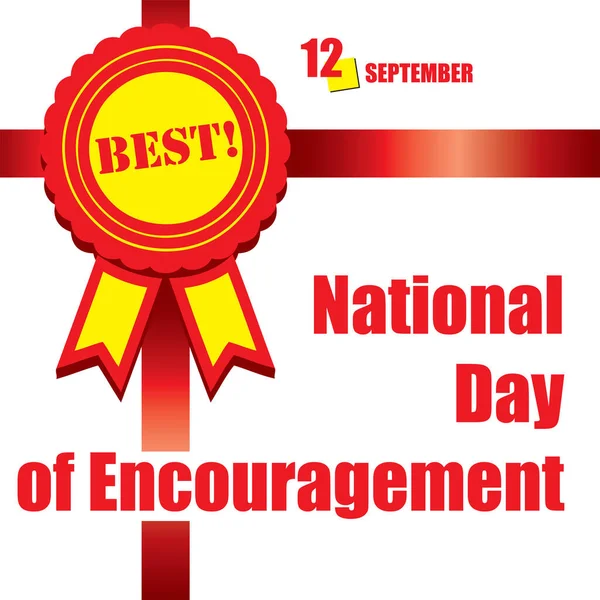 Evento Calendário Celebra Setembro Dia Encorajamento —  Vetores de Stock